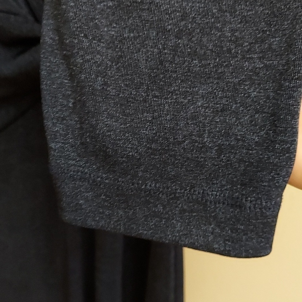 CHICO'S Travelers Non-Wrinkle Navy Pullover Faux Wrap Front Midi Dress M Comfort - Picture 6 of 9